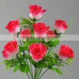 Plastic Flower Bouquet Wedding Silk Rose Flower Bouquet thumbnail-1