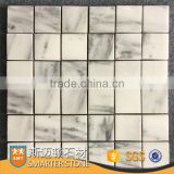 Square shape white mosaic marble 48x48 mm on mesh