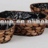 Oval Shape Dark Brown Water Hyacinth Gardening Pots thumbnail-1
