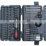 144PCS Drills & Bits Set(TWIST DRILLS WITH BRIGHT FINISH/MASONRY DRILL BITS/WOOD DRILL BITS)