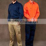 COTTON WORKIng UNIFORM HI VIS SHIRT OPEN FRONT LONG SLEEVE WORKWEAR SHIRTS thumbnail-2