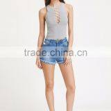 Bleach Wash Ripped Denim Shorts Skinny Stretch Zipper Fly Casual Rock Denim Pants Summer Women Shorts thumbnail-5