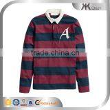 Wholesale Cotton Jersey Shirt With Collar Striped Henley Shirt for Men thumbnail-1