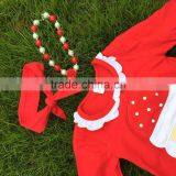 Girls Christmas Dress Kids Ruffle Dress Girls Christmas Red Dress Girls Long Sleeve Dress With Necklace and Headband thumbnail-5