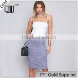 Lavender New Color Midi Suede Pencil Skirt Nice Fit Modern Simple Ladies Wear thumbnail-1