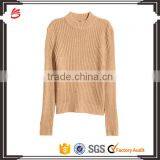 Slim Fitted Tightly Knitted Blank Design Medium High Neck Women Knitwear thumbnail-1