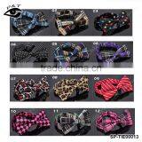 Mixed Color Fashion Leopard Plaid Striped Bow Tie Imitated Silk Neck Bowtie for Men Women thumbnail-1