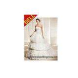 Ball Gown Strapless Wedding Dresses With Flower for Bride thumbnail-1