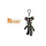 Novelty POPOBE Bear Customised Key Chains , Popular Promotion Item Plastic Key Ring