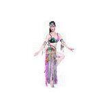 Rose Red Stylish Tribal Belly Dance Costumes For Ladies With Nice Tassel Skirt , Flower