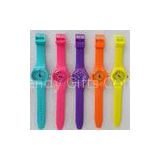 Vogue Purple Silicone Rubber Watch With Japan Movement , Lady Quartz Wrist Watch