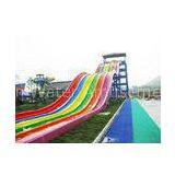 Family / Children Fiberglass Rainbow Water Slide , Red / Green / Blue Customized Slides