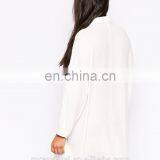 The Latest White Oversized Longline Chiffon Blouse for Women thumbnail-3