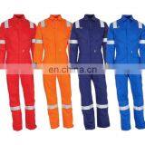 100% Cotton Safety Flame Fire Retardant Workwear Coverall Suit Hot Sale Coverall Of Orange Colors For Reflective Safety Coverall