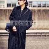 Black Oversized Nylon Zipper Winter Jacket thumbnail-1