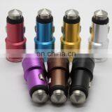 Dual USB Port Alloy Skin 5V 3A Auto Lighter Power Source Mobile Travel Charger thumbnail-2