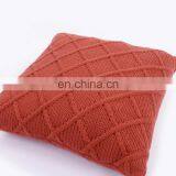 Fashion Soft Jacquard Diamond Geometric Pattern Knitted Cushion Cover for Sofa thumbnail-1