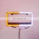 Custom License Plate Frames Red White Amber Built In Led Strip Led Light Black License Plate Frame thumbnail-2
