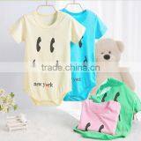 Summer Short Sleeve Panties Smile Printed Baby Rompers for Wholesale thumbnail-1