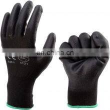 13 Gauge Polyester Knitted Black PU Coated Work Gloves thumbnail-4