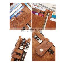 100% Genuine Leather Male Purses With Zip Coin Pocket Customize Logo Men Wallet And Card Holder Wallets Leather Men thumbnail-4