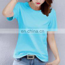 Manufacturer Wholesale Cotton Solid Color T-shirt Short-sleeved Loose Top Casual Sports Women's Clothing thumbnail-5