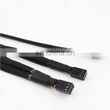 Black 4 Pin Pwm Fan Cable 1 To 2/3/4 Ways Splitter Black Sleeved 27cm Extension Cable Connector PWM Extension Cables thumbnail-2