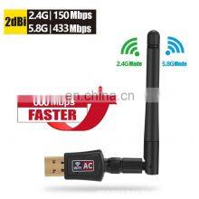 Hot Sale 360 Portable Wifi Dongle Usb Wireless Network Card Receiver 600Mbps For Laptop Desktop thumbnail-2