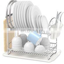 2-Tier Dish Rack With Drainboard, Chrome thumbnail-4