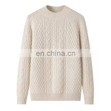 Women's 100% Cashmere Crew Neck Long Sleeved Chunky Cable Knit Casual Pullover Sweater Winter Season thumbnail-2