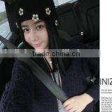 Charm Lovely Flower Sewed Lace Cover Tied Fashion Women Winter Hat thumbnail-3