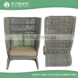 2016 new unique customized design high back resin wicker outdoor rattan chair with optional cushions