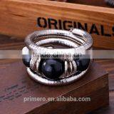 Hot Jewelry Tibetan Silver Bracelet Turquoise Inlay Roundness Bead Adjust Bangle thumbnail-4