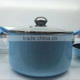 Premium Italy Style Aluminum Nonstick Ceramic Coating Deep Casserole Pasta Pot Blue Color With Lid thumbnail-1