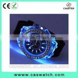 Hot Fashion Crystal Watch Silicone Watches Band Flashing Lights Watch China thumbnail-1