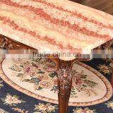 Commercial Furniture Artificial Marble Top Rectangle Pedestal Dining Table thumbnail-2