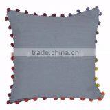 Indian Suzani Cushion Cover 16x16 Pom Pom Pillowcases Boho Throw Pillows thumbnail-3