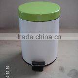 Flat Lid Powder Coated Finished Soft Close Steel Trash Can