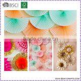 Handmade Hanging Wedding Decoration Chinese Round Tissue Paper Fan Quality Choice