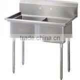 Freestanding Restaurant Kitchen 2 Two Compartment Commercial Stainless Steel Sink for US Catering thumbnail-6