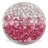 CJ2022 Round Snap Button Charm Full of Rhinestone