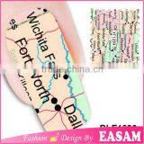 Custom Map Design Printing Water Transfer Nail Sticker