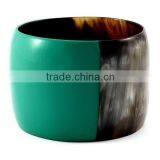 Eco-friendly Black and Blue Lacquer Water Buffalo Horn Bracelets Jewelry thumbnail-1