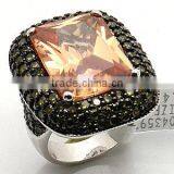 925 Silver Champagne cz Ring