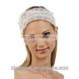White/blue/pink Disposable Non-woven Strech Headbands for Beauty Girl thumbnail-3