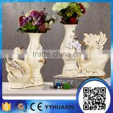 Hot selling handmade designs resin peacock flower vase stand for home and hotel decoration gift