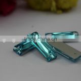 7*20MM Rectangle Sky Blue color Flat Back Hand sewing Glass Rhinestone