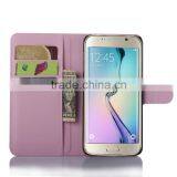 Hot Selling Ultra Thin Lichee PU Leather Case Wallet Folio Flip Cover for Samsung GALAXY S6 Edge Plus thumbnail-2