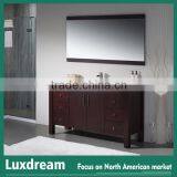 60 Inch Dark Red Bathroom Furniture With Soild Wood Leg