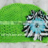 Baby Crochet Kufi Hats With a Zebra Daisy Flower (FCK-103470380-G) thumbnail-1